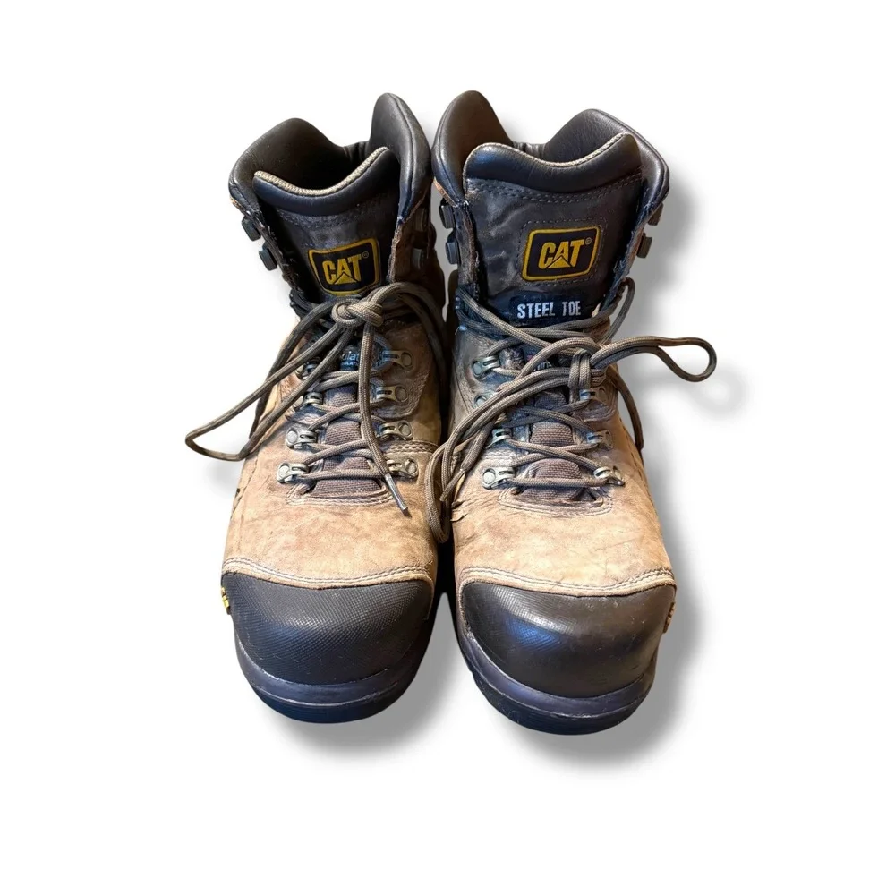 Caterpillar Diagnostic Hi Steel Toe Boots Men's Size‎ 10.5 Brown Waterproof Work